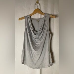 Banana Republic‎ grey Sleeveless Tank Top with Draped Neckline medium